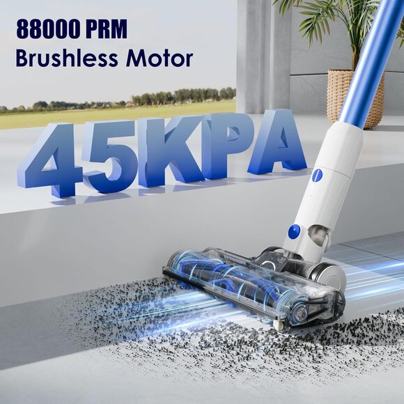 Cordless Vacuum Cleaner 45KPA 88000RPM Strong Suction Stick Vac with LED Display - Picture 8 of 9